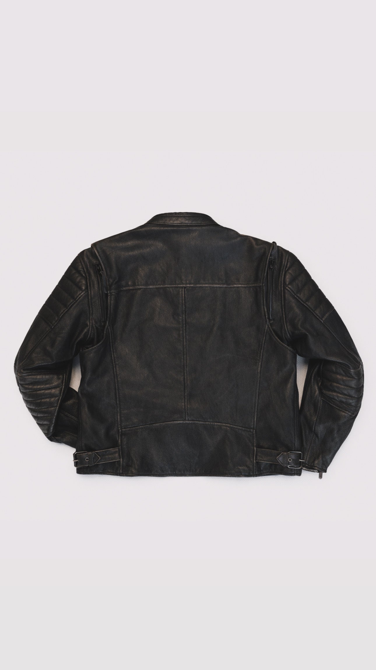1990s Leather Padded Motto Jacket