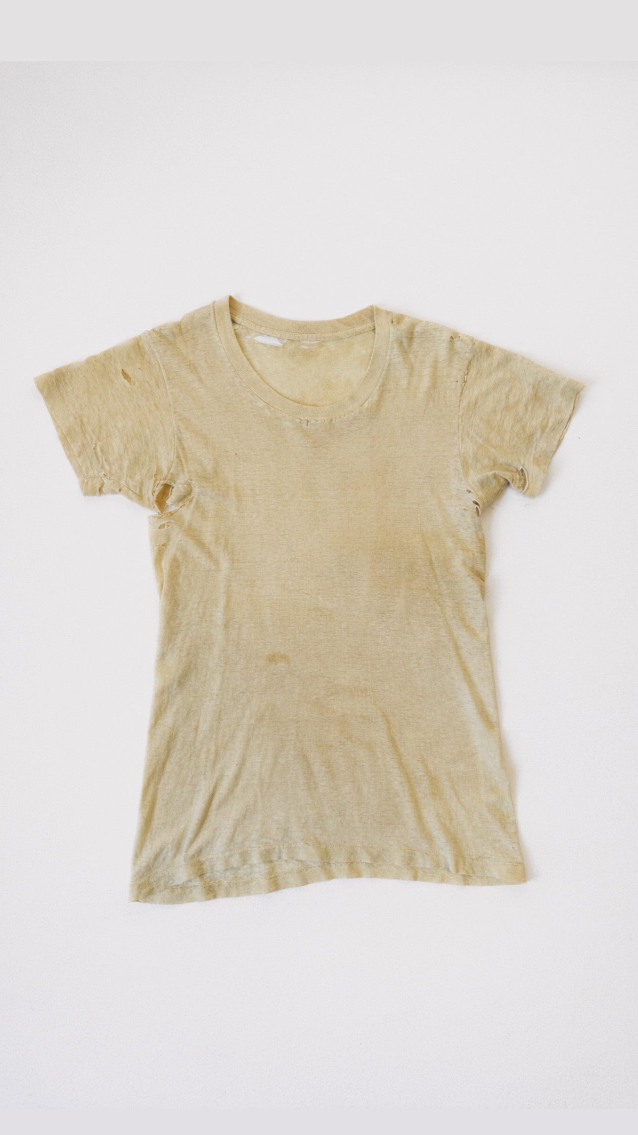 1960s Thrashed Cream Blank Tee