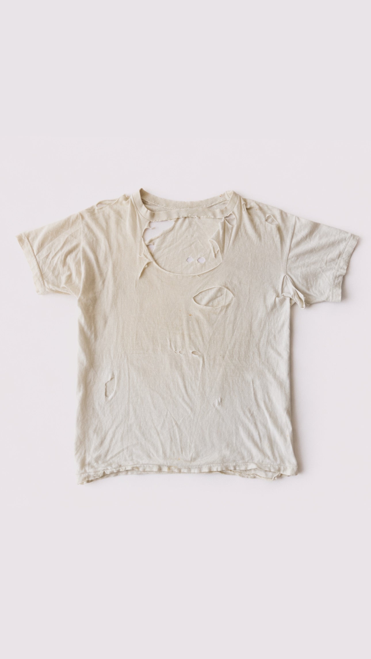 1970s Thrashed White Blank Tee