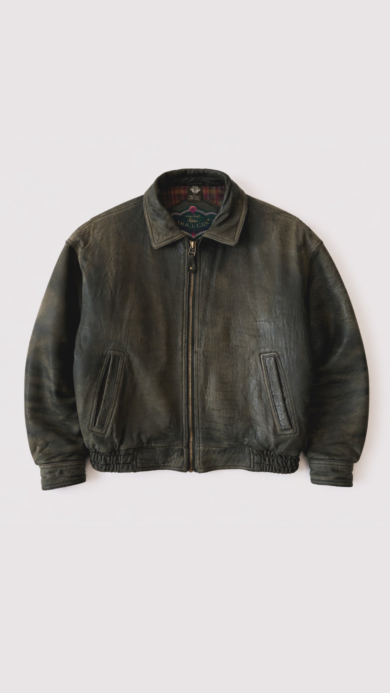 1990s Faded & Distressed Leather Jacket