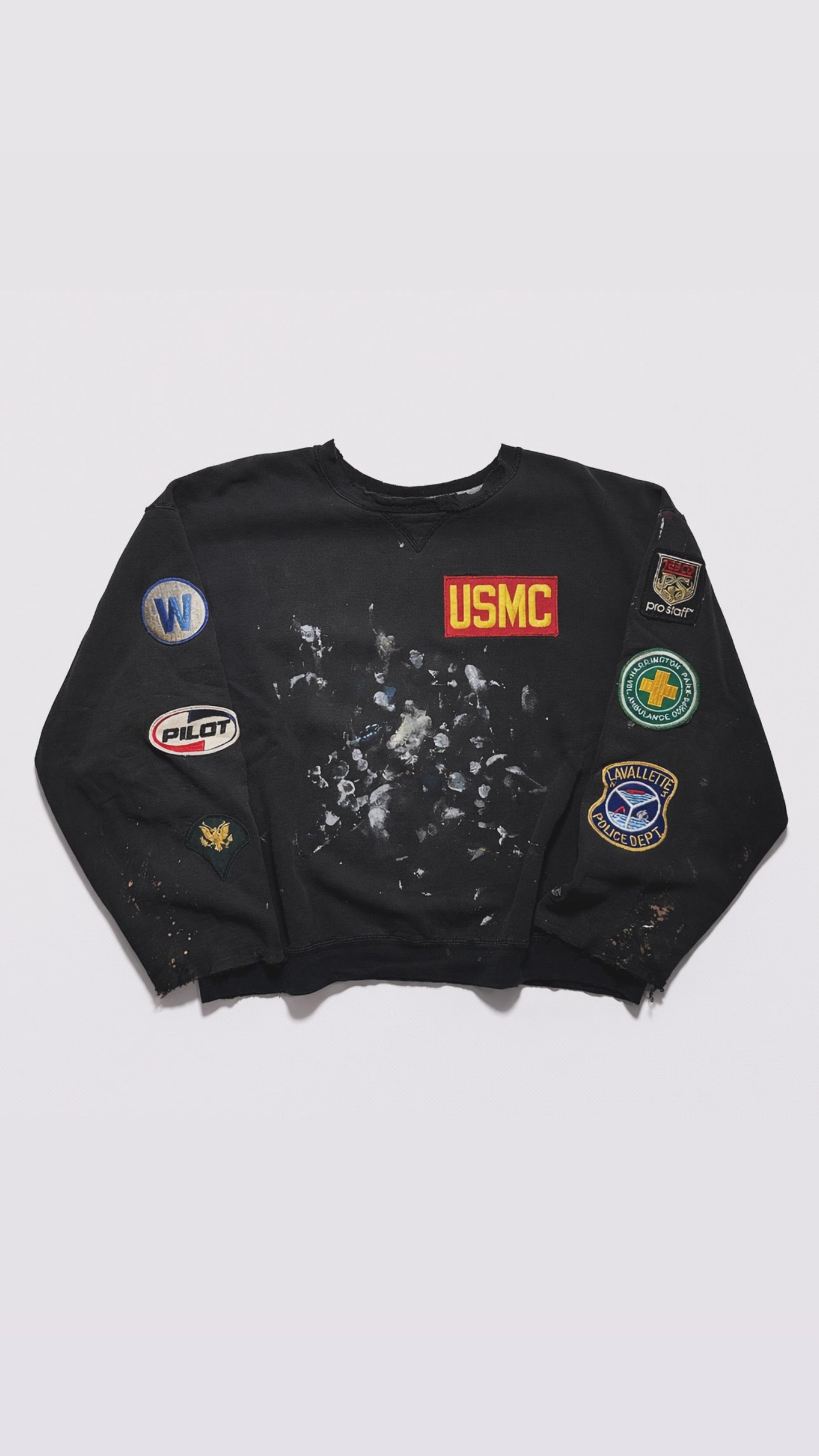 Dusted Reworked Patched Crewneck Sweatshirt
