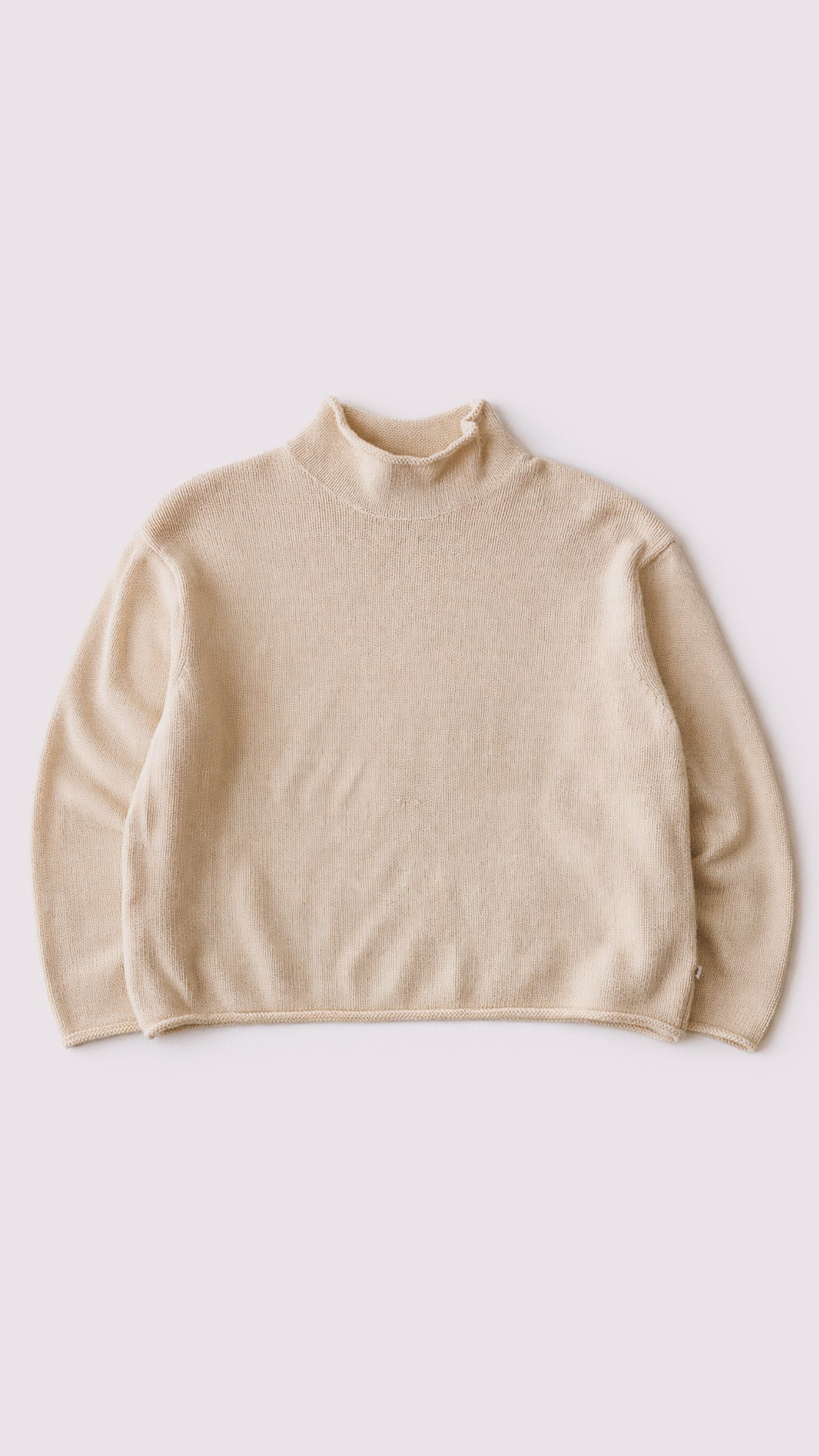 1990s DKNY Cream Mock Neck Sweater
