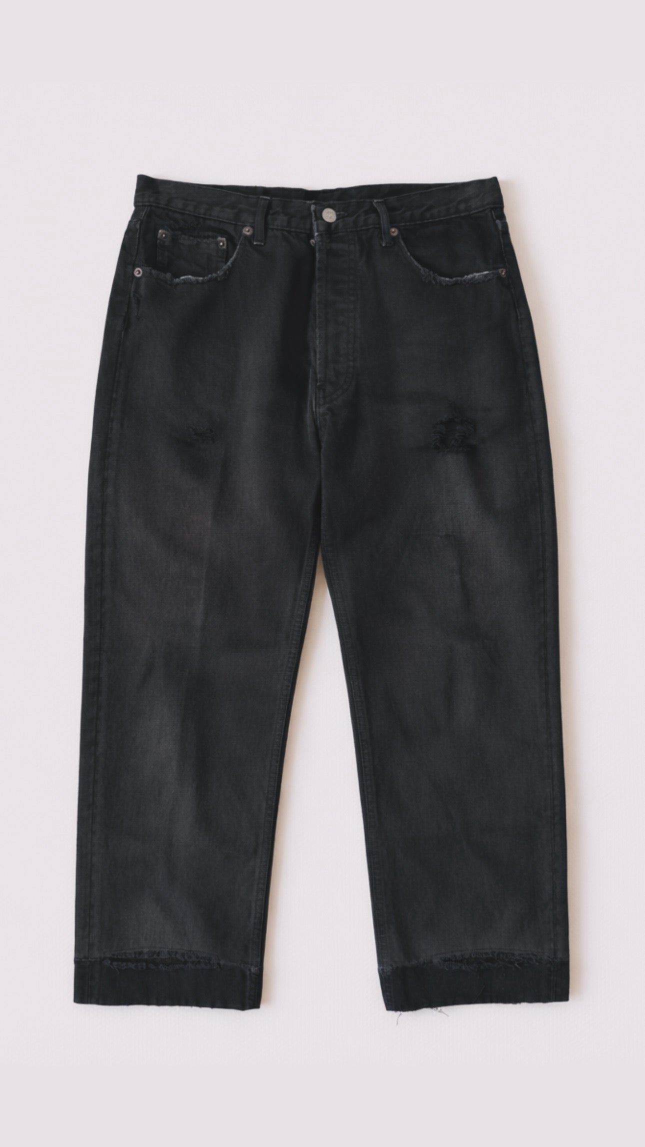 1990s Levi’s 501 Faded & Repaired Black Jeans