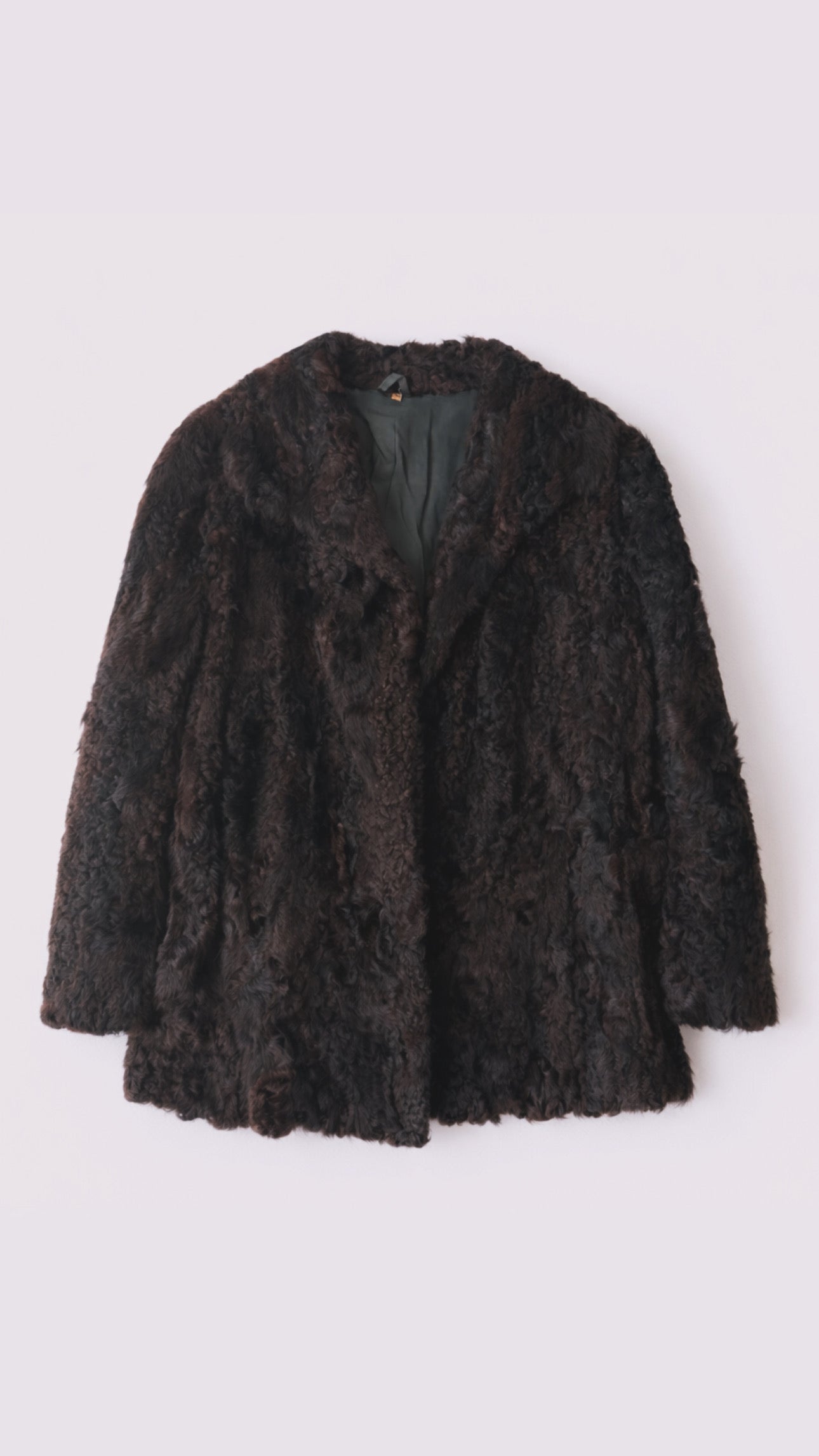 1970s Brown Lamb Fur Coat