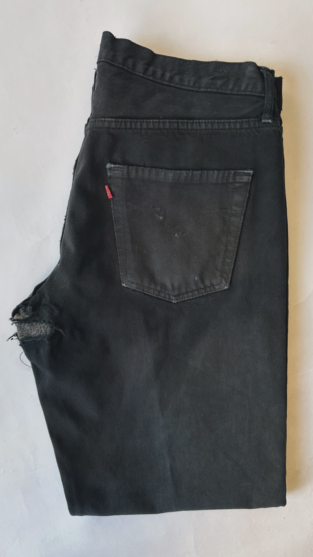 1990s Levi’s 501 Faded & Repaired Black Jeans