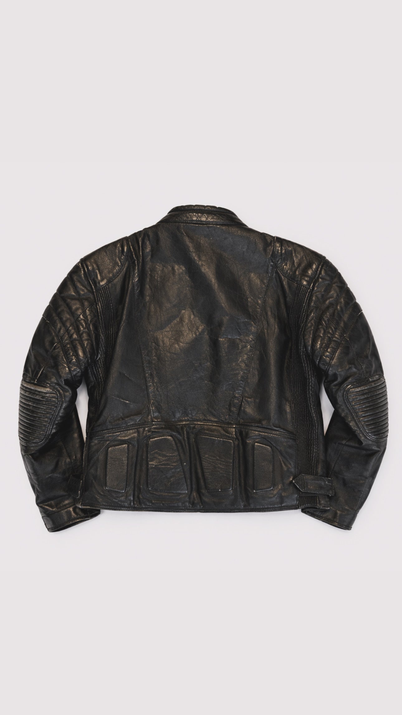 1990s Padded Leather Motto Jacket