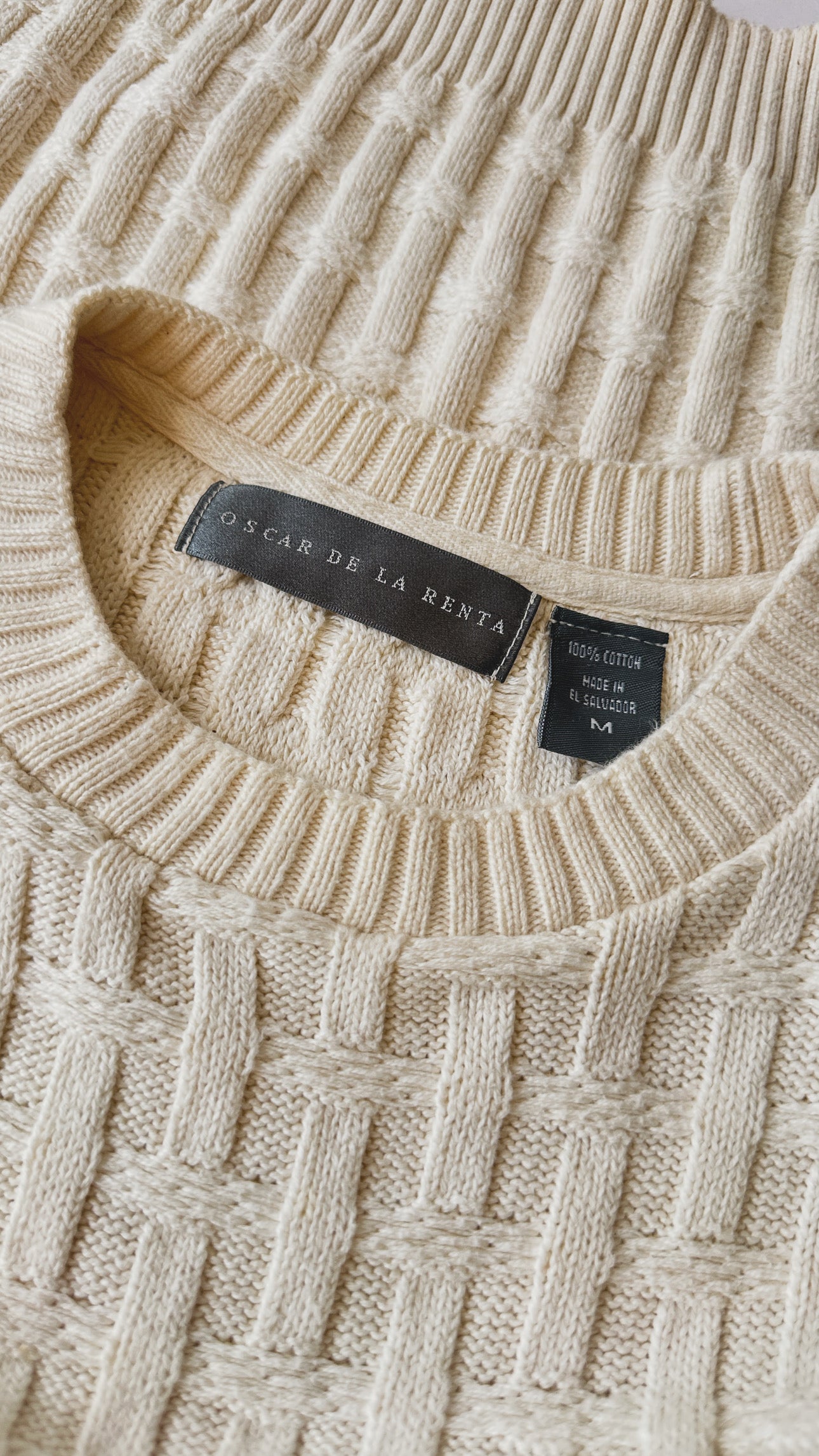 2000s Oscar De La Renta Cream Sweater