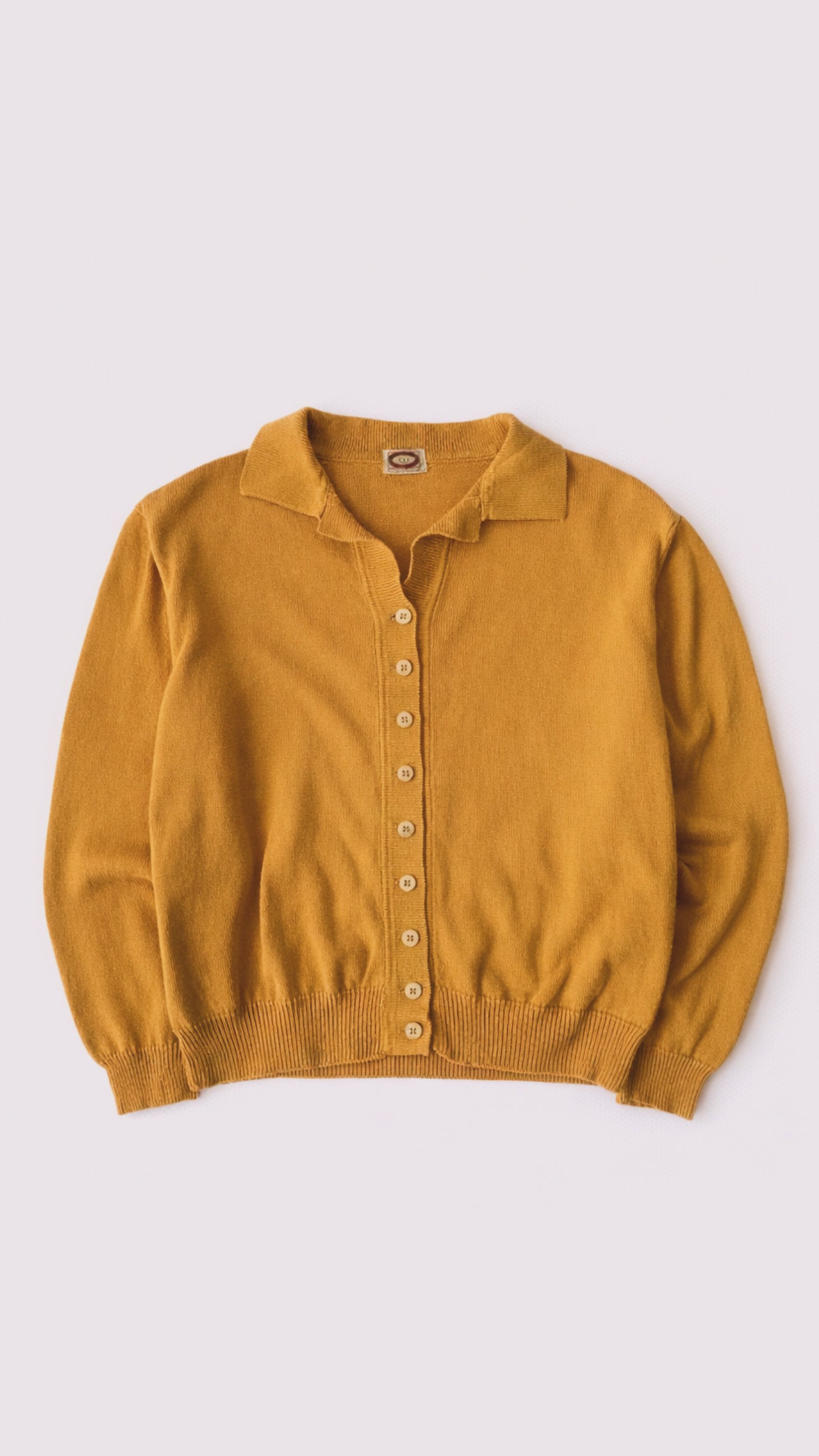 1980s Banana Republic Mustard Button Sweater