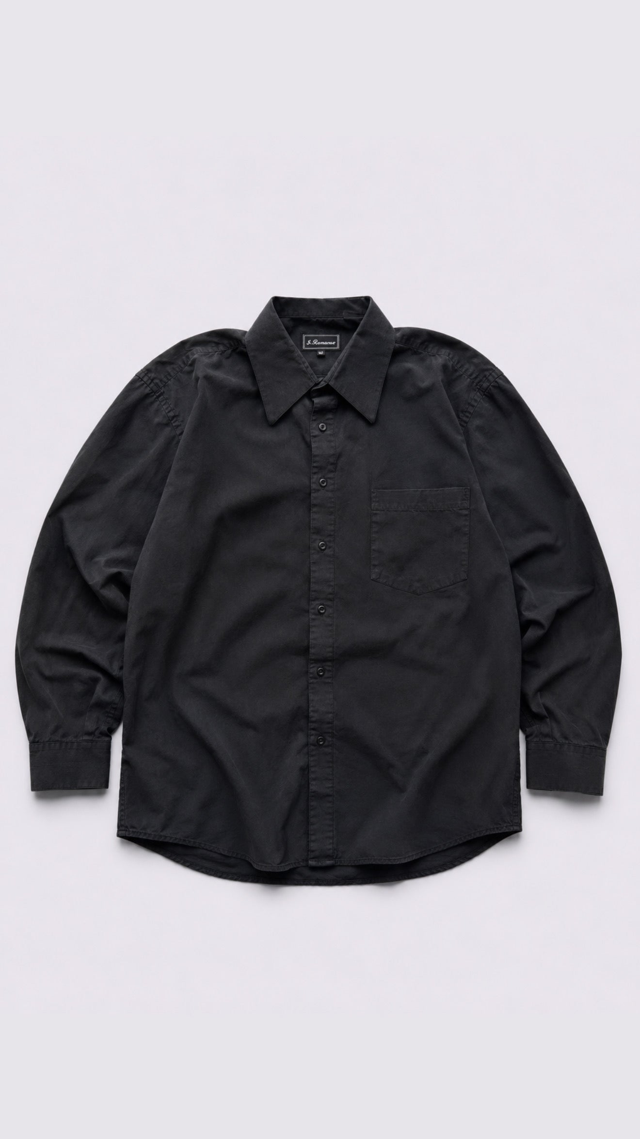 Black Cotton Button Up