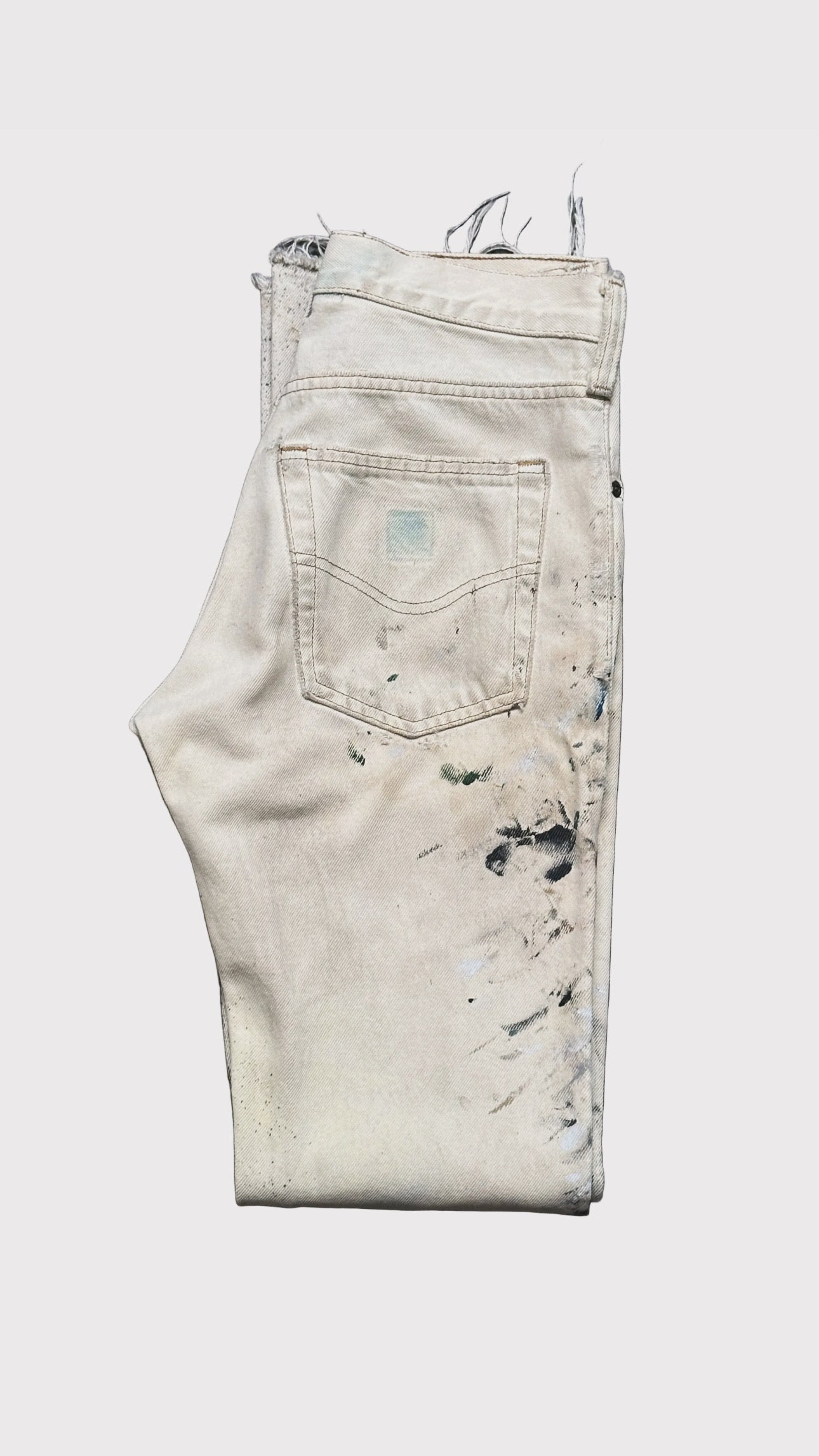 Dusted Reworked & Tailored Painted Bootcut Jeans