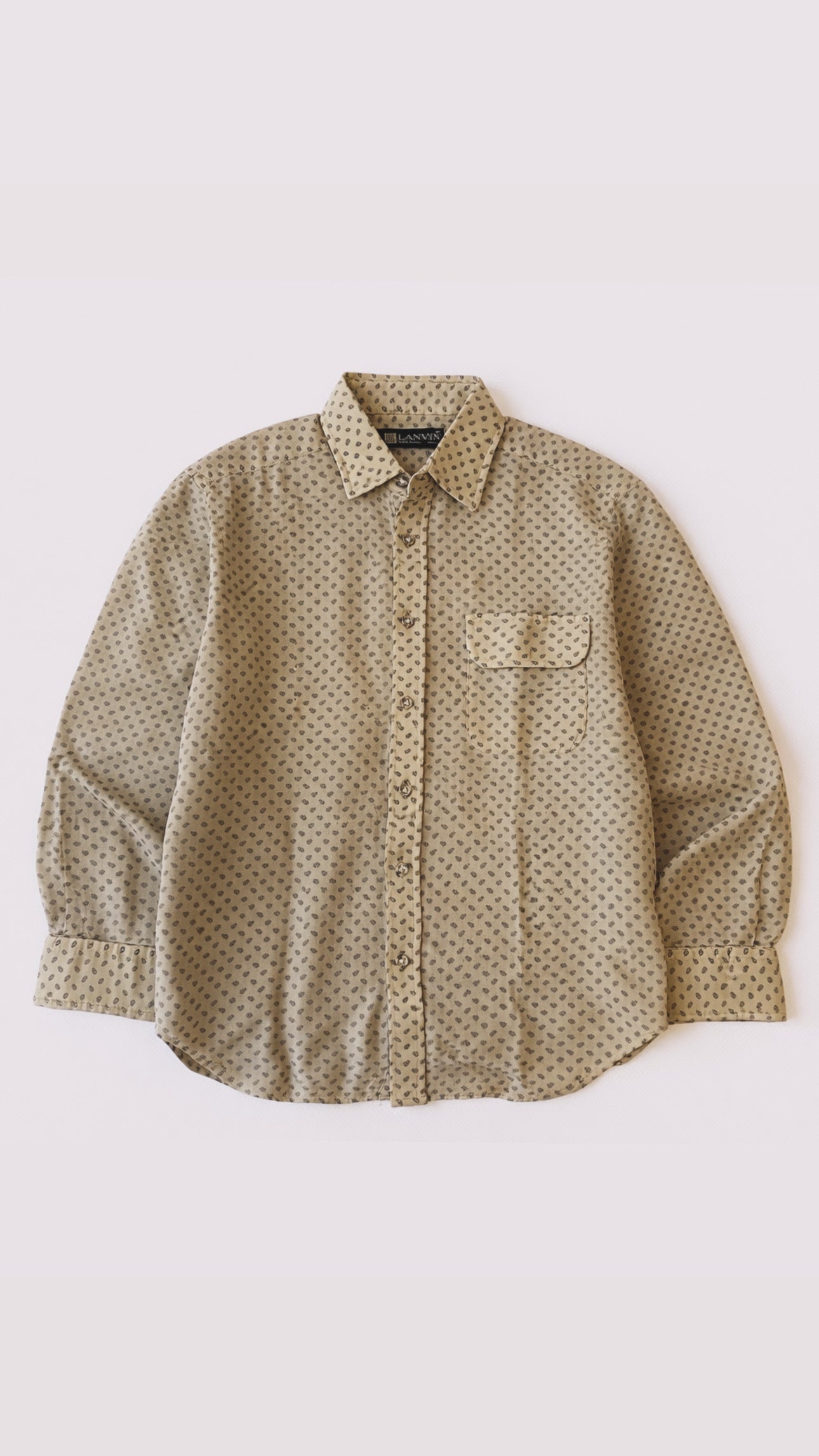 1980s Lanvin Paisley Wool Button Down Shirt