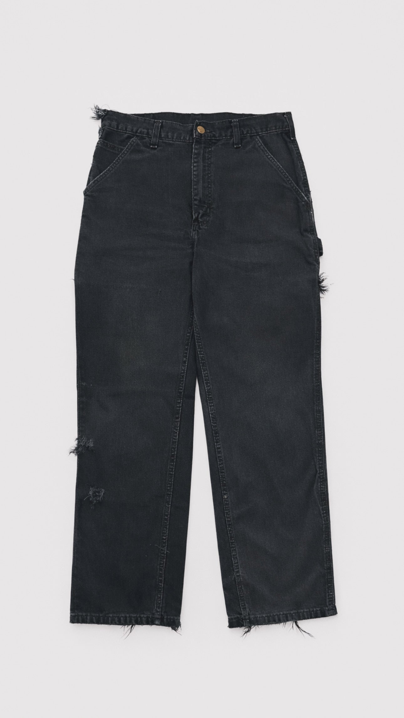 1990s Carhartt Repaired Black Work Pants