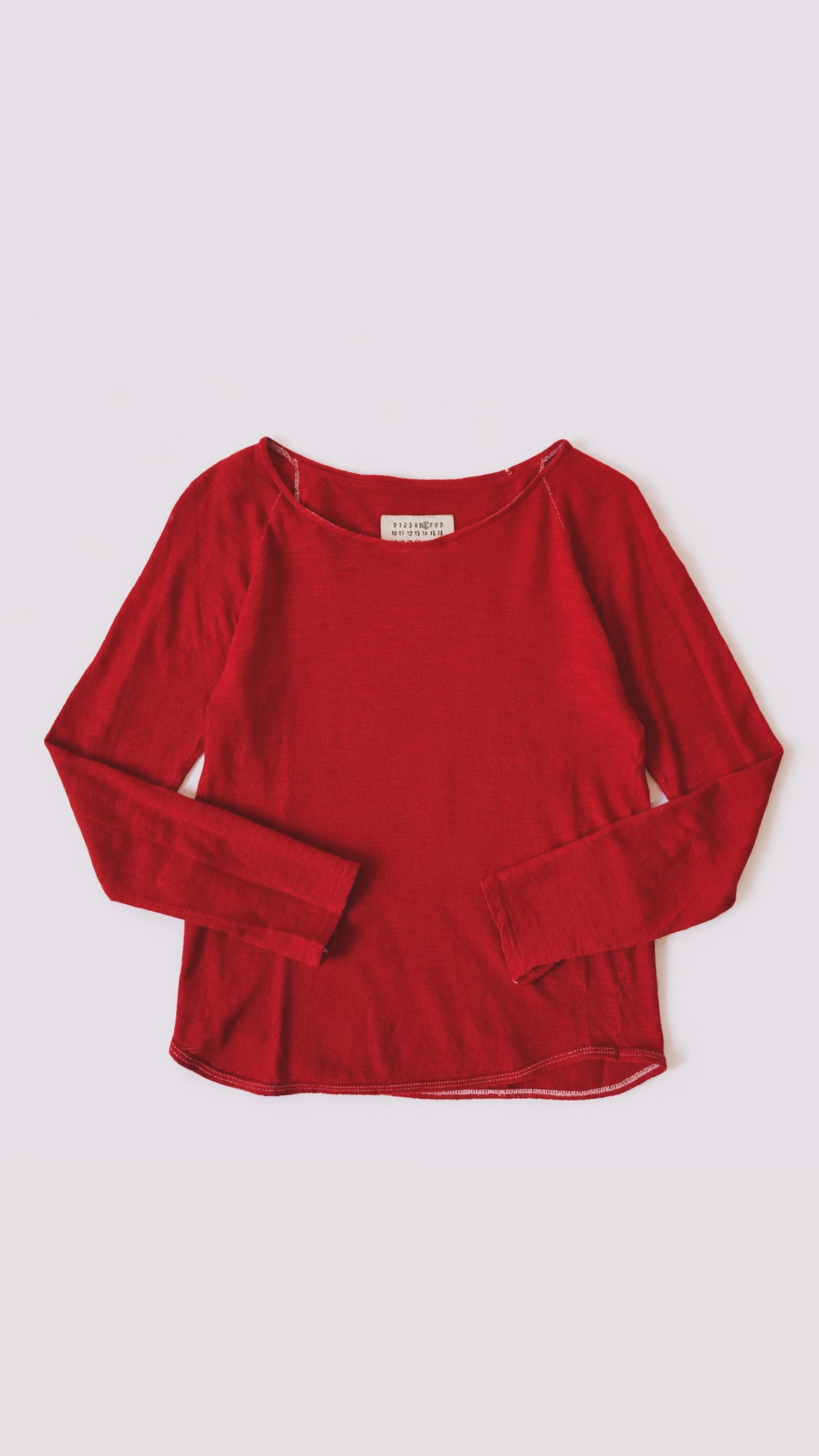 2000s Margiela Red Wool L/S Tee