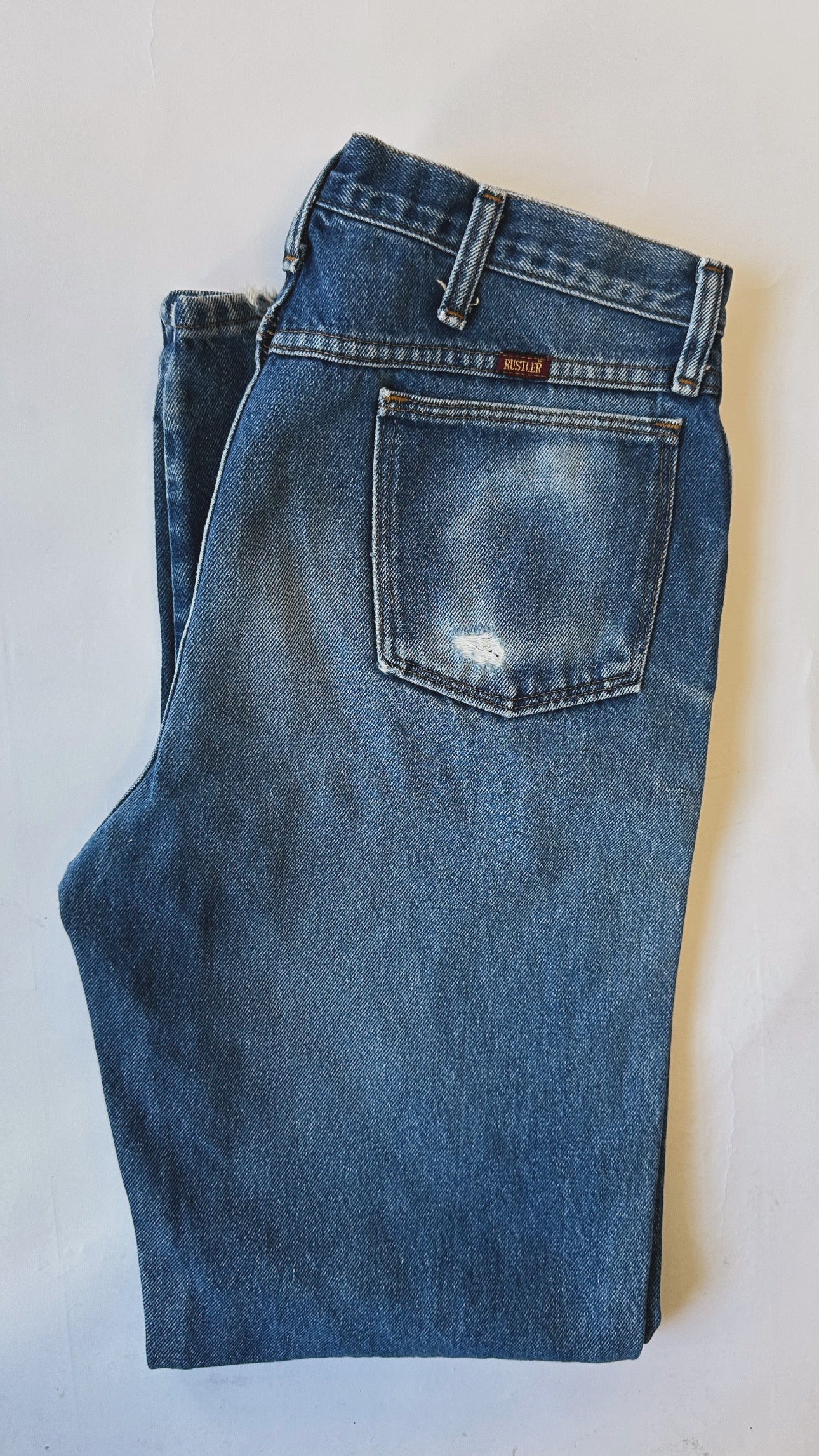 1990s Rustler Patched Jeans